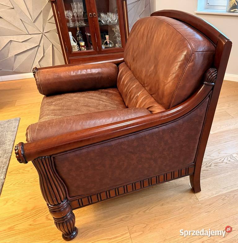 Stylowy zestaw mebli ze skóry Rypin