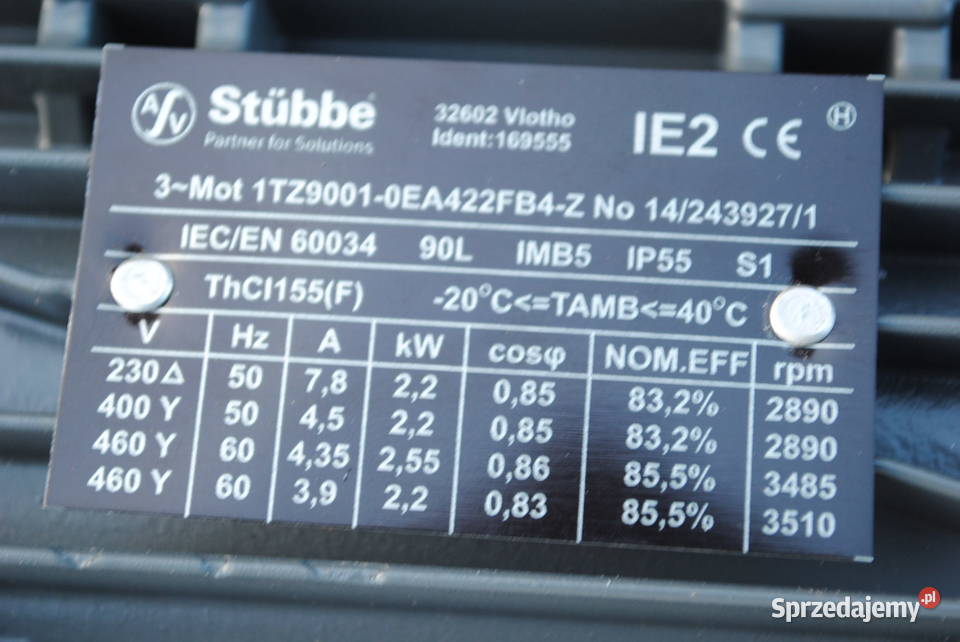 Silnik elektryczny kołnierzowy 22kw 2890obrmin Biznes i Przemysł