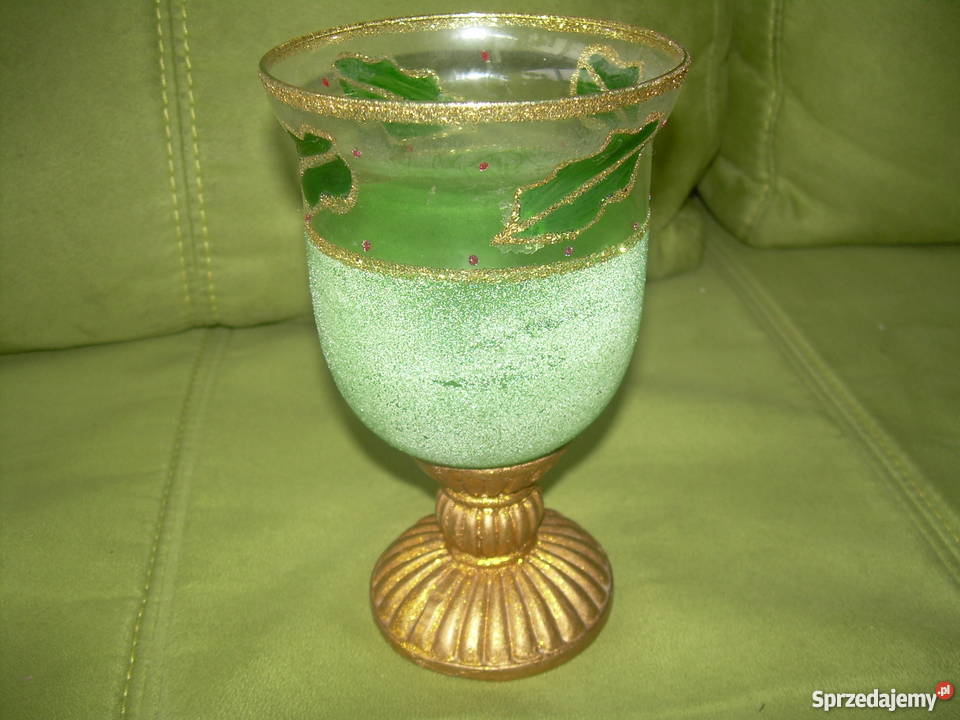 Świecznik szklanyręcznie malowany Warszawa