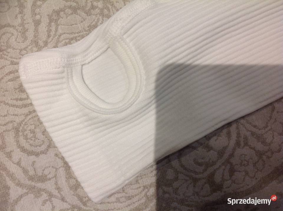 Komplet Biały Damski S Prążek NOWY Nowa Sól