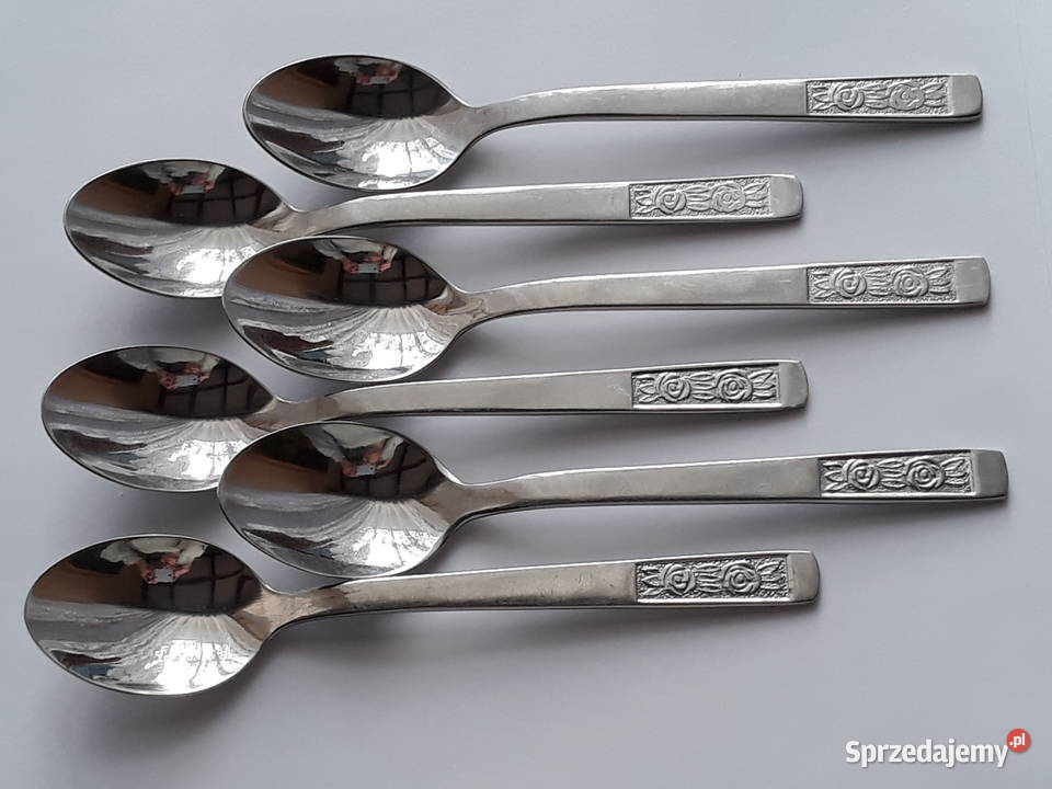 Łyżeczki do herbaty 2 RÓŻE Gerlach sztućce PRL Dąbrowa Górnicza