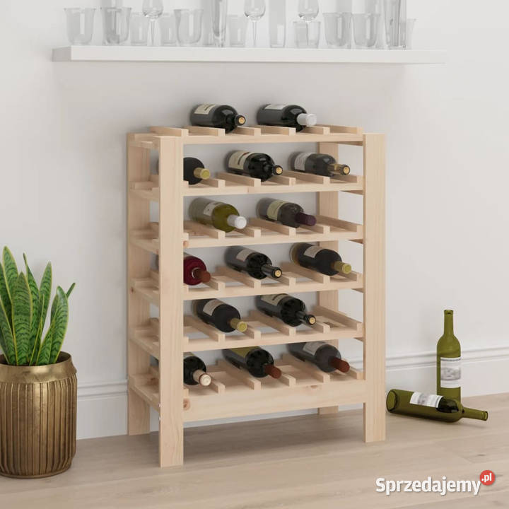 Stojak na wino 615x30x82 lite drewno sosnowe mazowieckie Warszawa