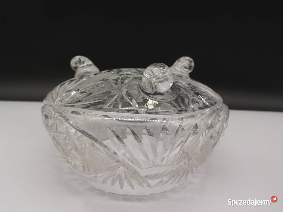 Kryształowa Misaowocarka na nóżkach PRL Ręczny Raszków
