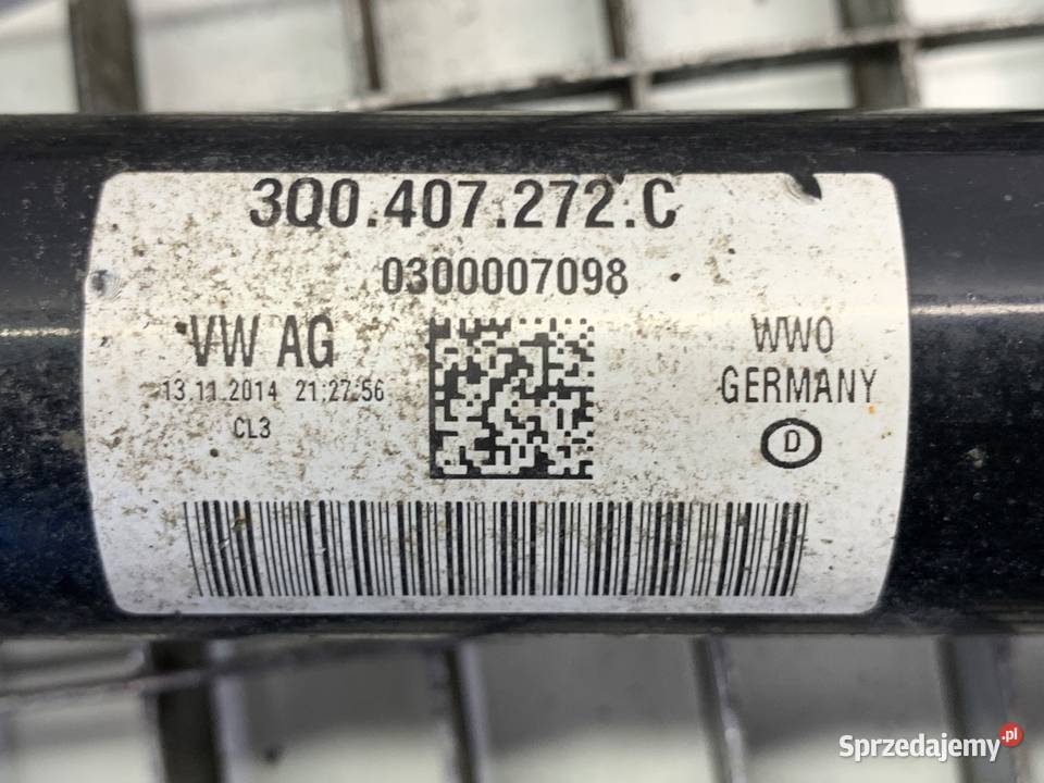 PÓŁOŚ PRAWY PRZÓD VW PASSAT B8 3Q0407272C 20 150