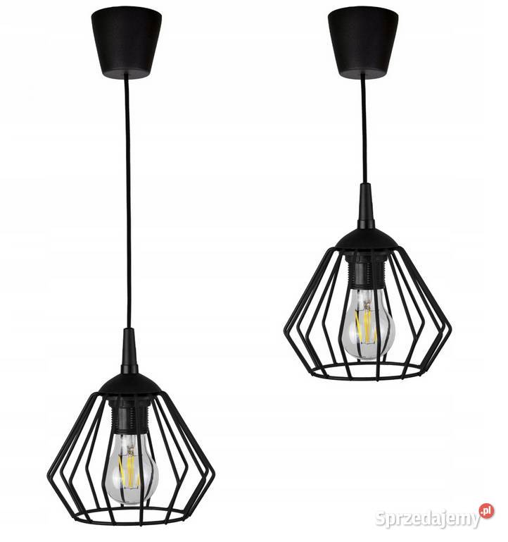LAMPA WISZĄCA DIAMENT LOFT RETRO Czarna Polska Choroszcz