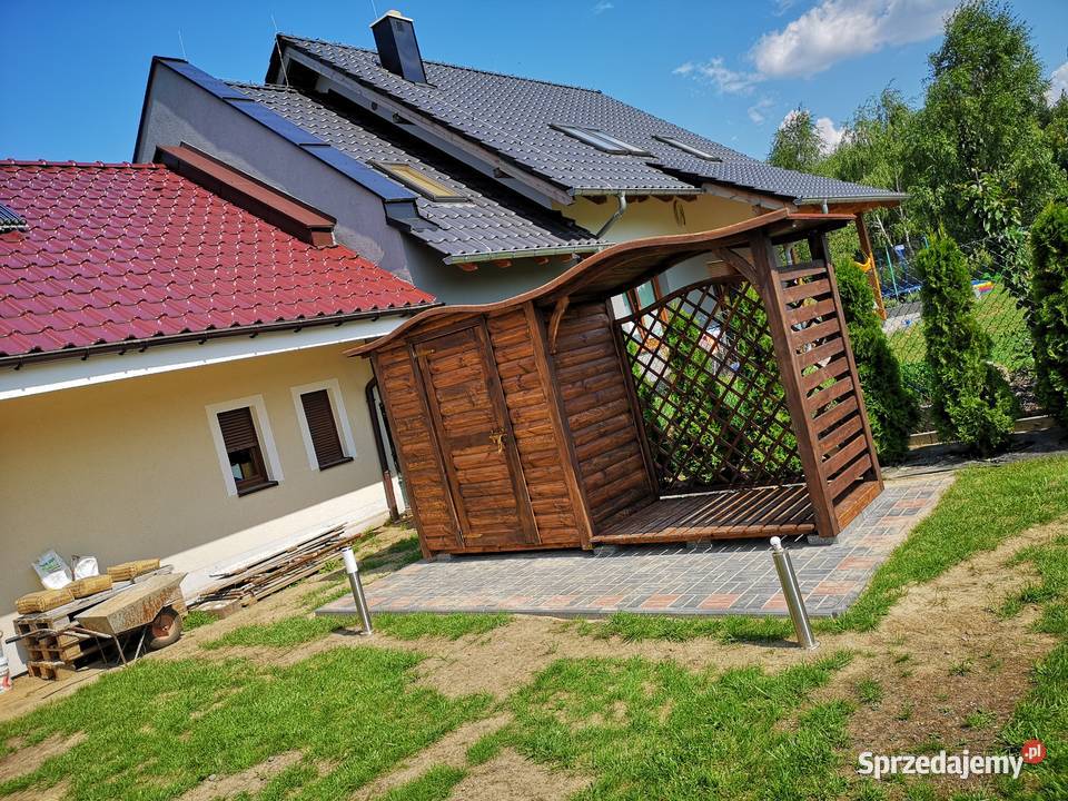 Drewutnia 19x11m z dach fala domek 2x11m półbal Architektura ogrodowa Kalety sprzedam