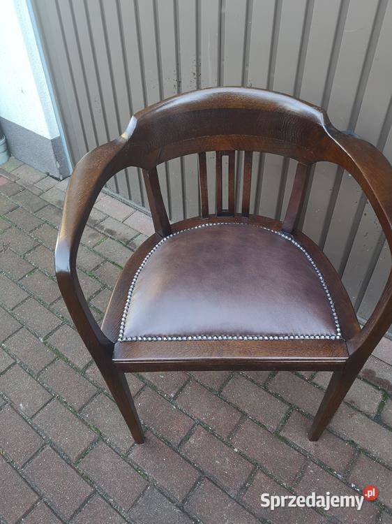 Stary Fotel Krzesło Dębowy Gabinetowy Secesja wielkopolskie Swarzędz