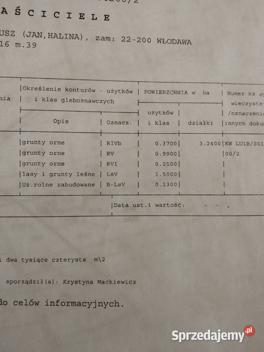 Ziemia rolna Siedlisko rolna lubelskie Szostaki