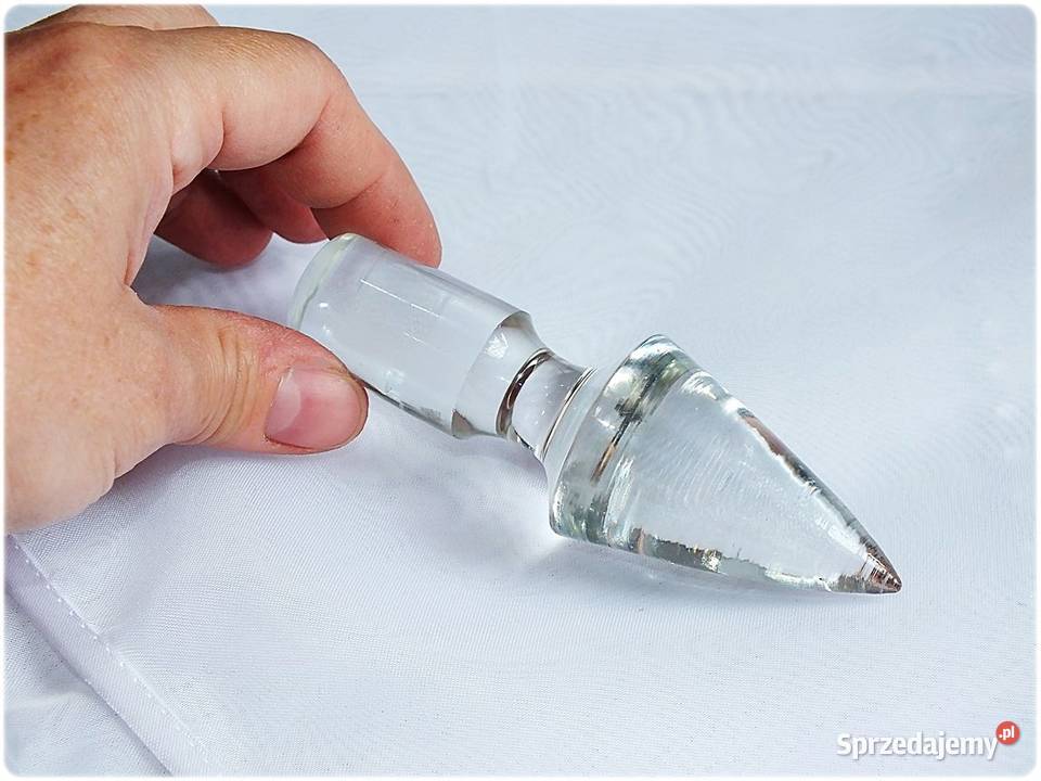 Stary szklany korek do karafki szpiczasty Żary