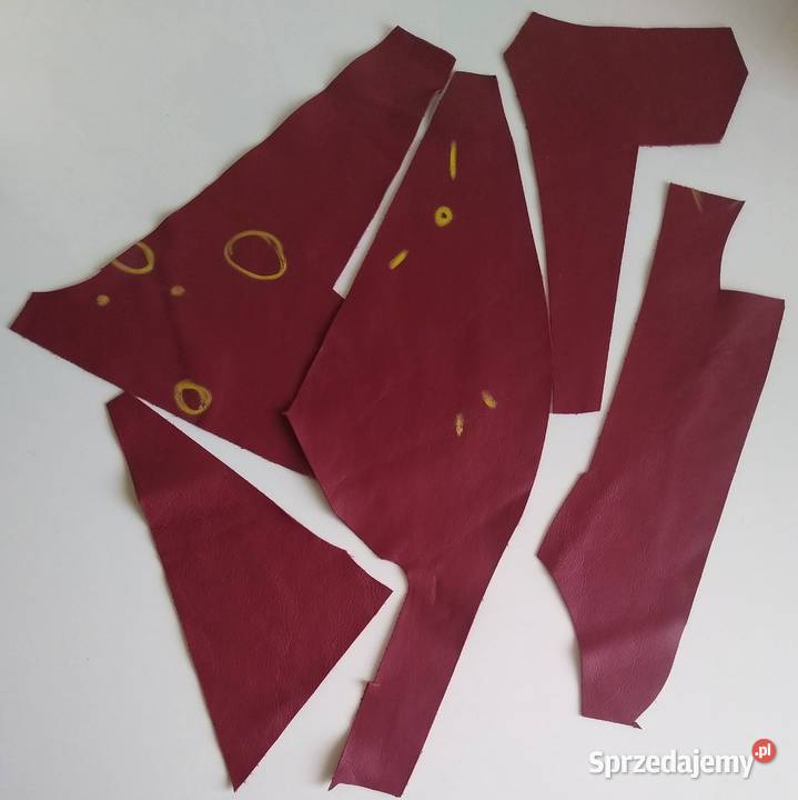 Skóra 140 g Licowa Włoska Czerwony Ciemny Cienka pomorskie