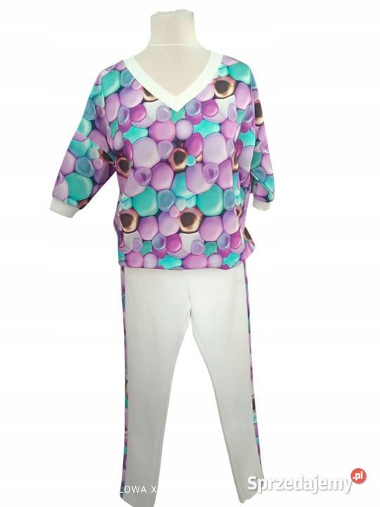 Komplet dres BAWEŁNASPODNIE LAMPAS BLUZA LXL fioletowy Wieluń