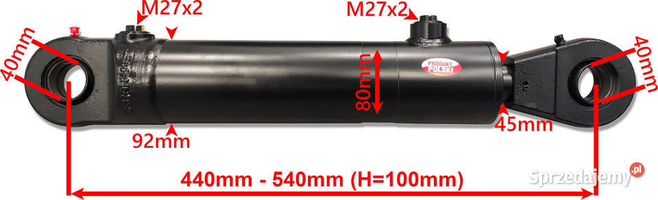 Mocny SIŁOWNIK HYDRAULICZNY Cylinder CJ2F SKOK nieuszkodzony kujawsko-pomorskie Solec Kujawski