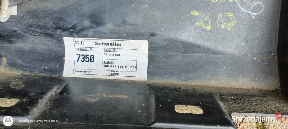 Listwa progowa zewnętrzna A6 C7 s line Lubin sprzedam