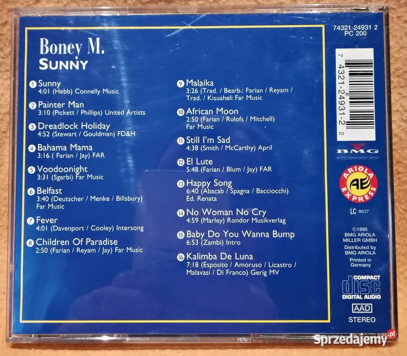 Cd Boney M Sunny Płyty i kasety