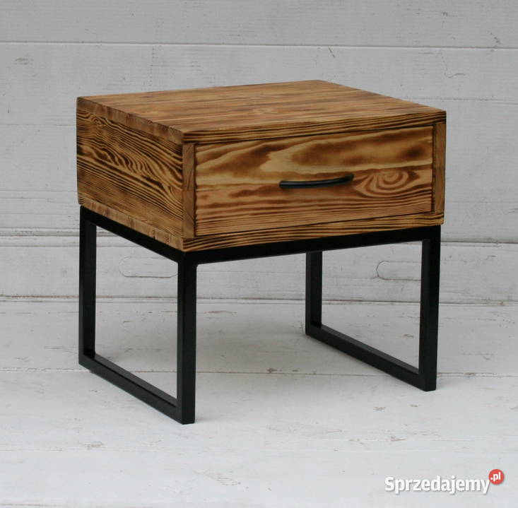 szafka nocna | stolik LOFT industrial | lite drewno metal