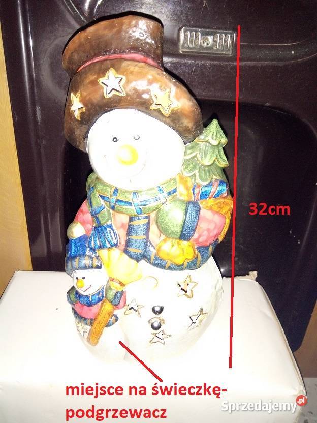 Figurka bałwana z miejscem na podgrzewacz