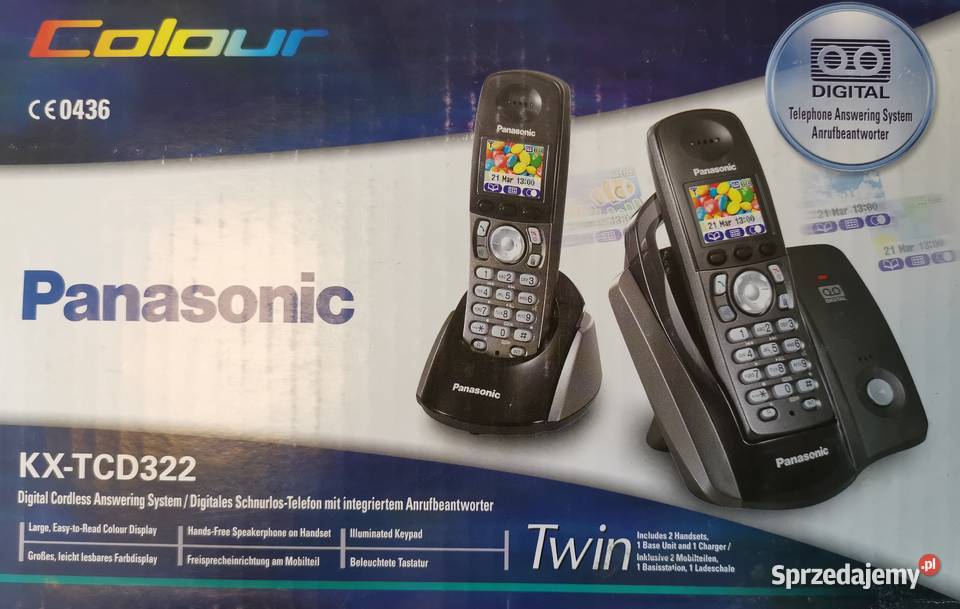 Panasonic KXTCD322 kolorowy ekran DECT telefon Szczytna
