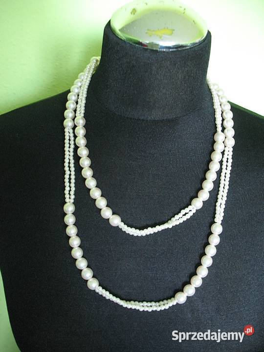 Perły naszyjnik z kremowych pereł długość 120 Dla kobiet