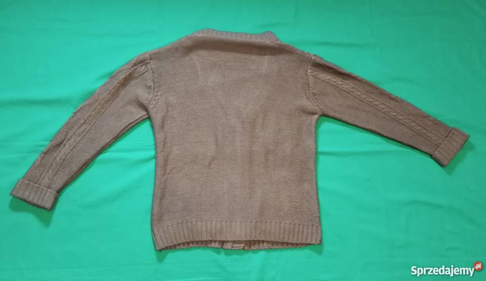 Ciepły gruby rozpinany brązowy sweter marki Look Warszawa sprzedam