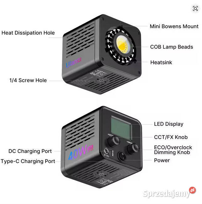 Lampa studyjna LED Ulanzi L024 40W 95CRI RGB