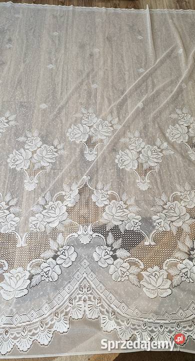 firanka firana duża biała róże kwiaty 246 Kraków