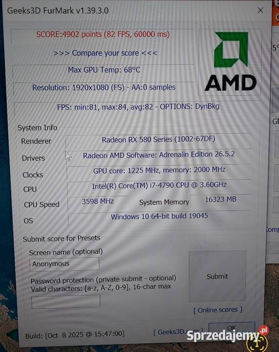 Komputer gamingowy PC do gier Intel i7 RX 580 Binarowa