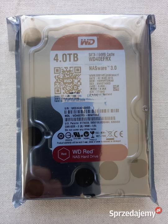 WD Red NAS 4TB SATA 35 WD40EFRX 5400RPM 3,5” lubelskie Tomaszów Lubelski