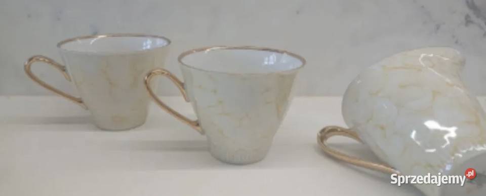 Serwis kawowy porcelana Włocławek z lat PRLu Łódź