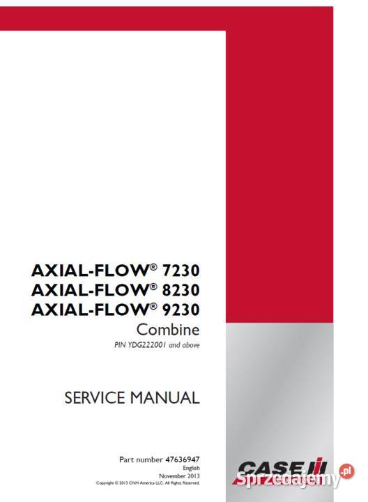 Case AxialFlow 7230 8230 9230 instrukcja napraw Gdańsk
