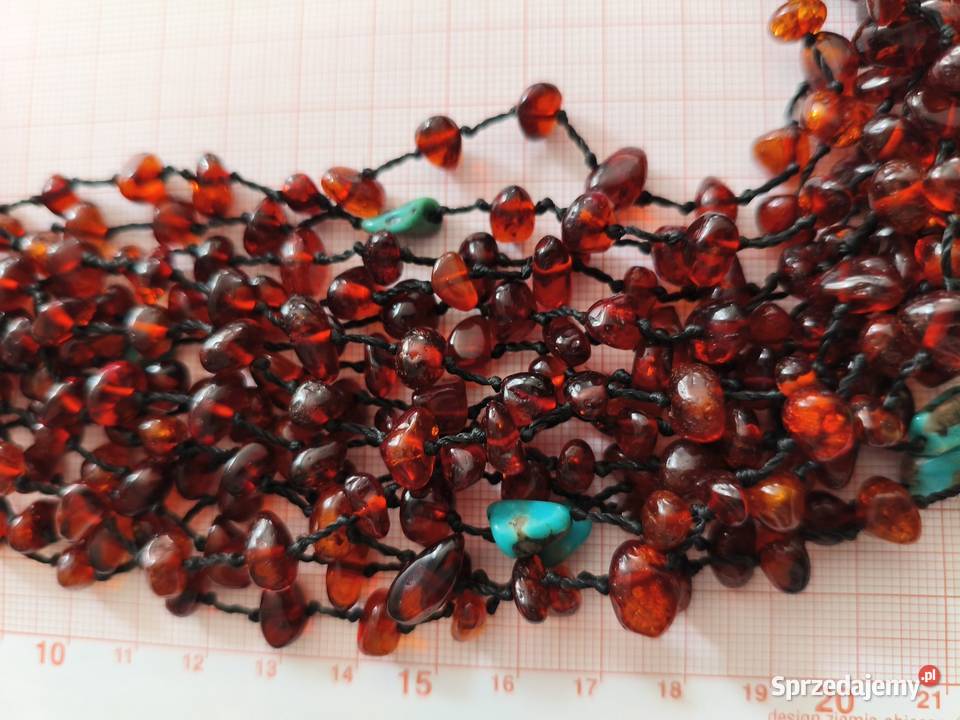 Kolia Naszyjnik Bursztyn Turkus Naszyjniki Białystok