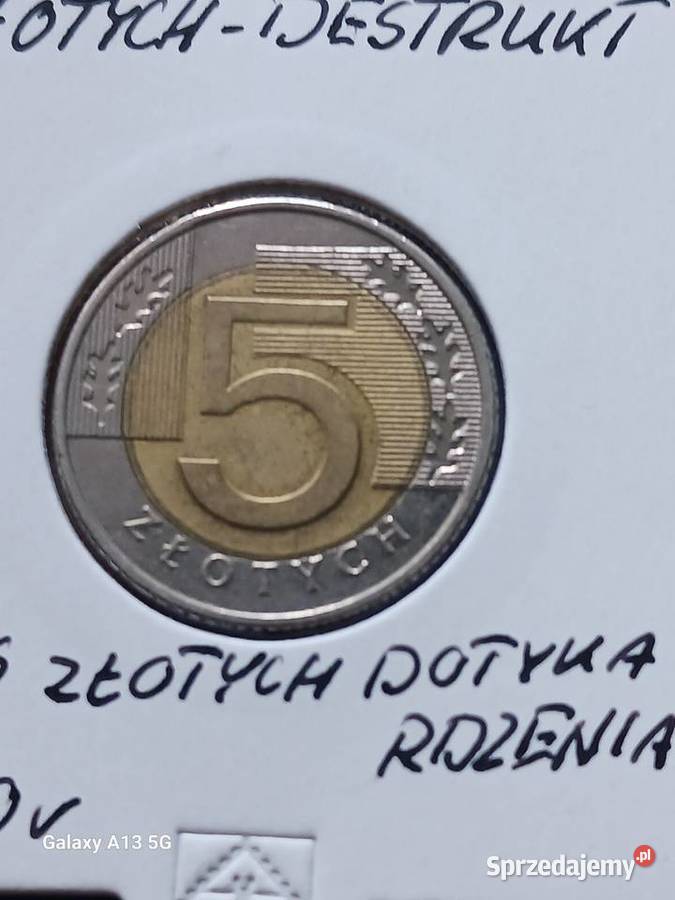 5 Złotych 2010 r DESTRUKTnapis dotyka rdzenia wielkopolskie Konin