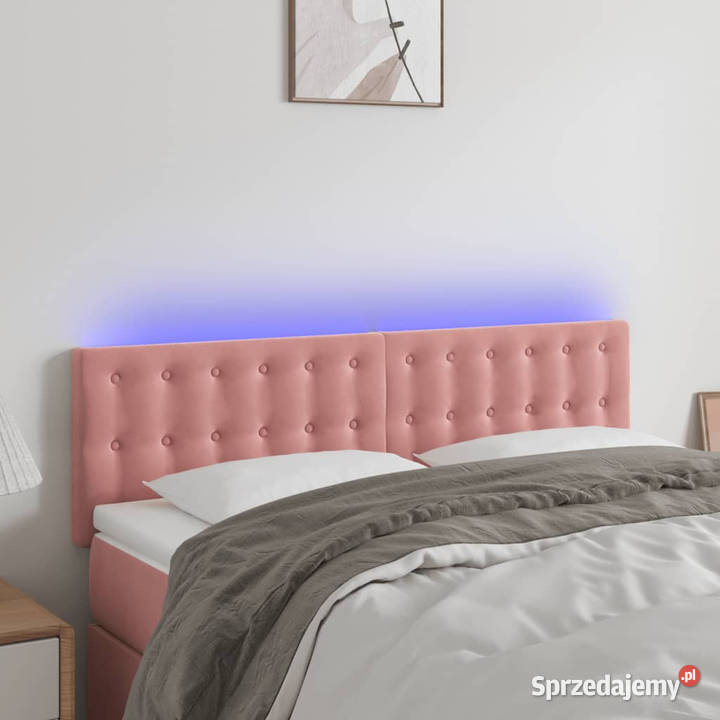 Zagłówek do łóżka z LED różowy 144x5x7888 Warszawa
