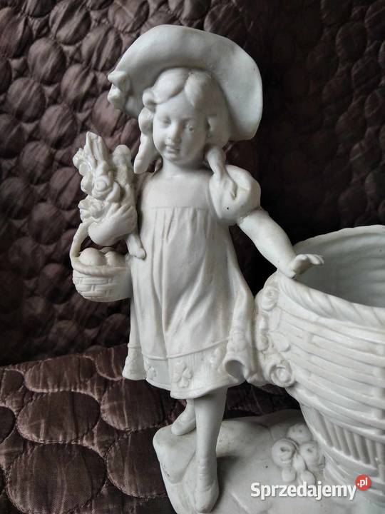 Figurka porcelanowa dziewczynka z koszem antyk Gdańsk sprzedam