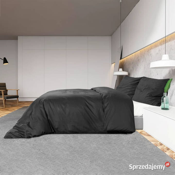 Zestaw pościeli czarny 135x200 lekka mikrofibra
