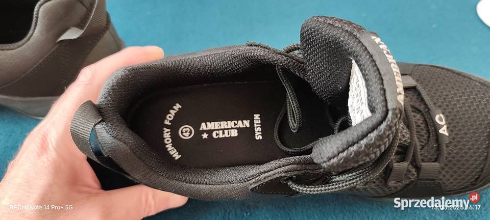 Buty męskie American Club rozmiar 43 czarne tkanina Warszawa sprzedam