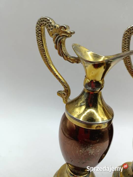 Metal dwa angielskie dzbanki wazony z głową lubelskie