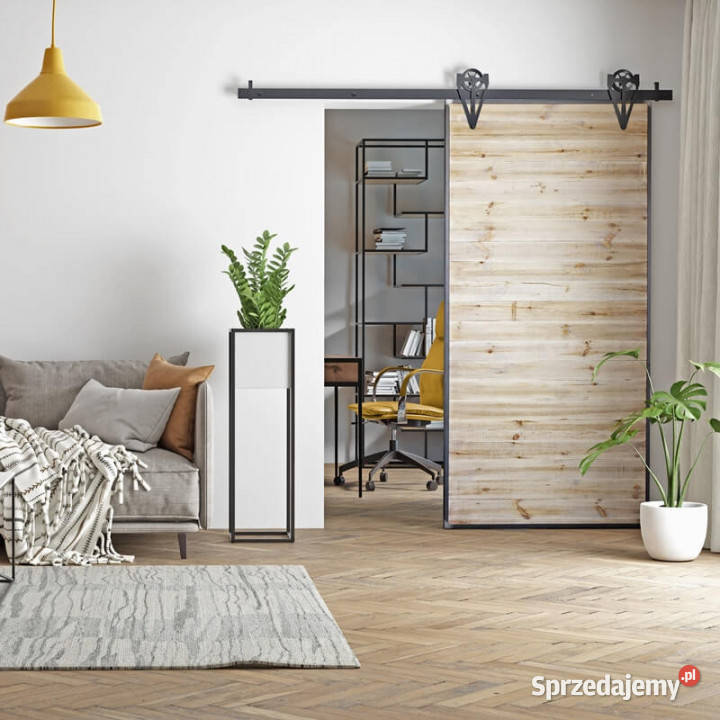 Drzwi przesuwne drewniane w ramie stalowej LOFT Drzwi wewnętrzne świętokrzyskie