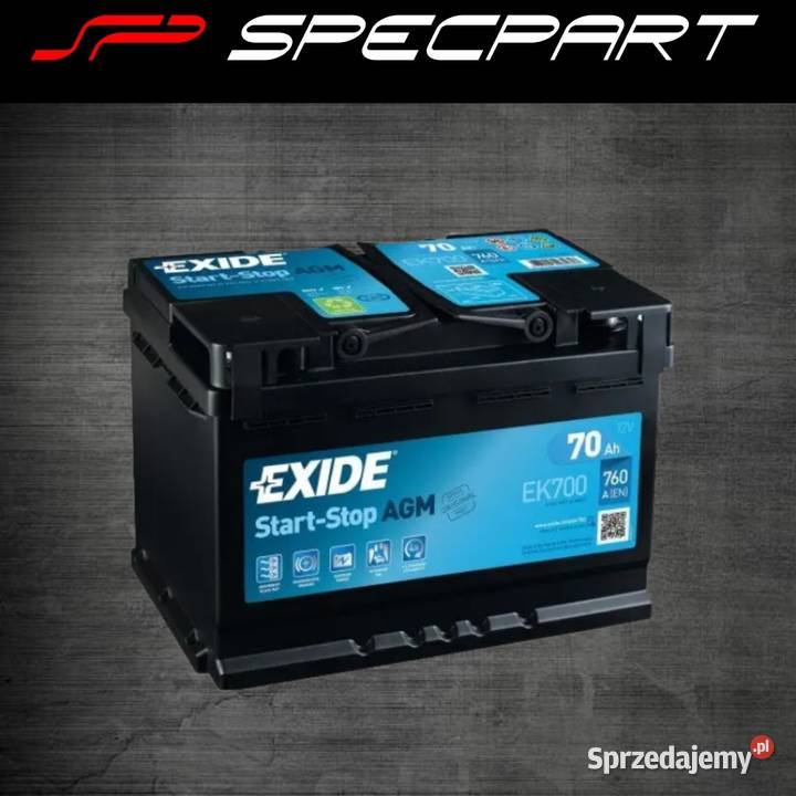Akumulator EXIDE AGM STARTSTOP EK700 70Ah 760A Łódź