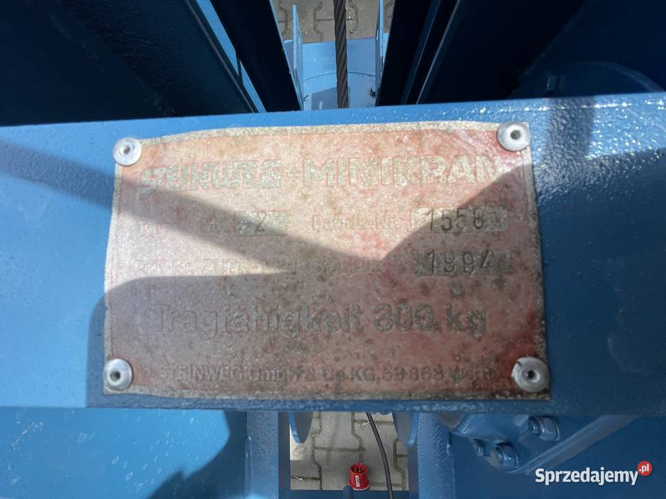 Dźwig Steinweg MK 2 minikran żuraw wciągarka pełny VAT Ślesin