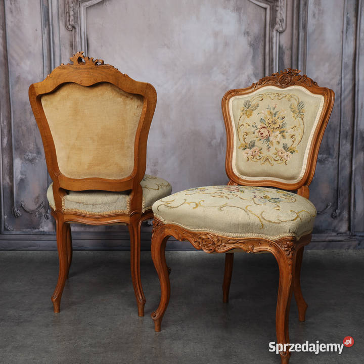 ARTexpert Para zdobionych krzeseł Ludwik do Dobrzany
