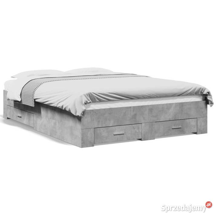 Rama łóżka z szufladami szarość betonu 120x200 Łóżka mazowieckie