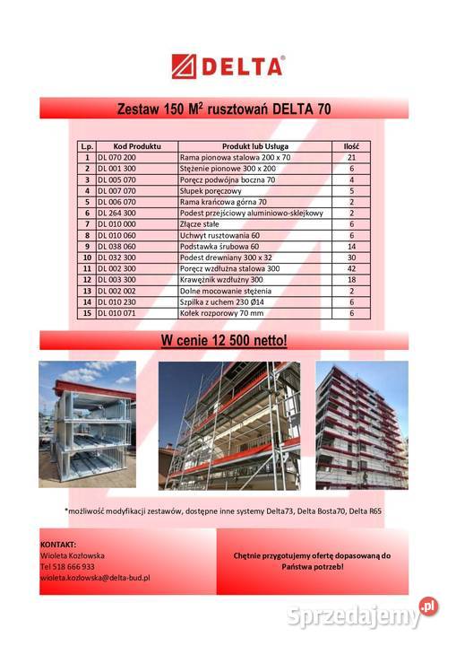 Rusztowanie Delta70 150 m2 SUPER Gdańsk