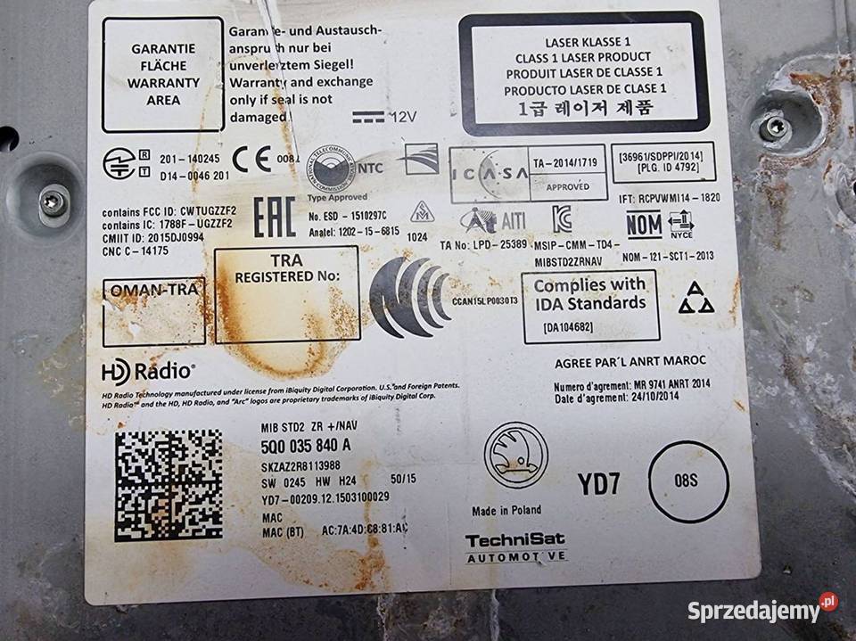 CZYTNIK NAWIGACJI SKODA OCTAVIA III 5Q0035840A Lipno