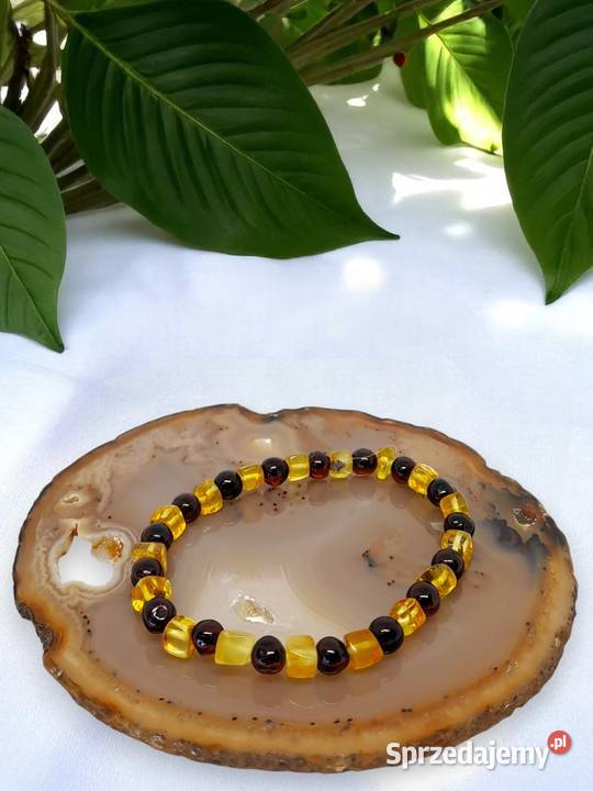Bransoletka BURSZTYN bałtycki kostka
