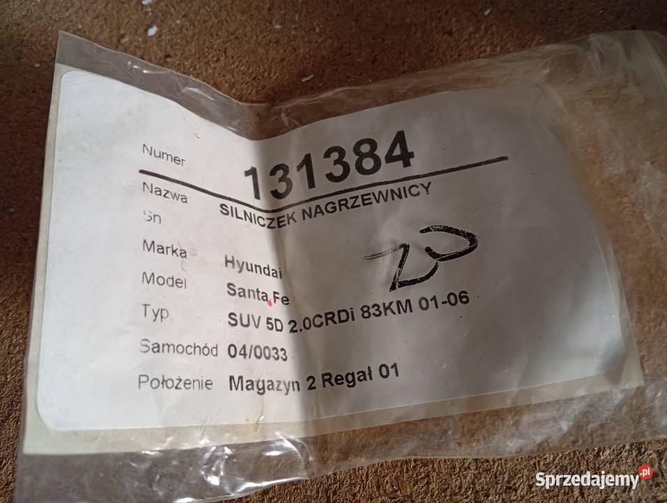 SILNICZEK NAGRZEWNICY HYUNDAI SANTA FE I 0006r mazowieckie Płock