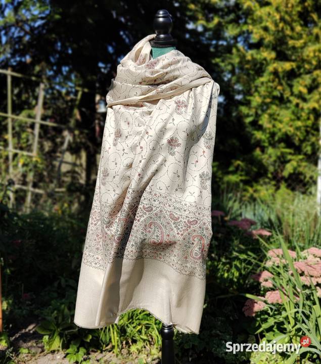Duży szal orientalny indyjski haft paisley Szczecin