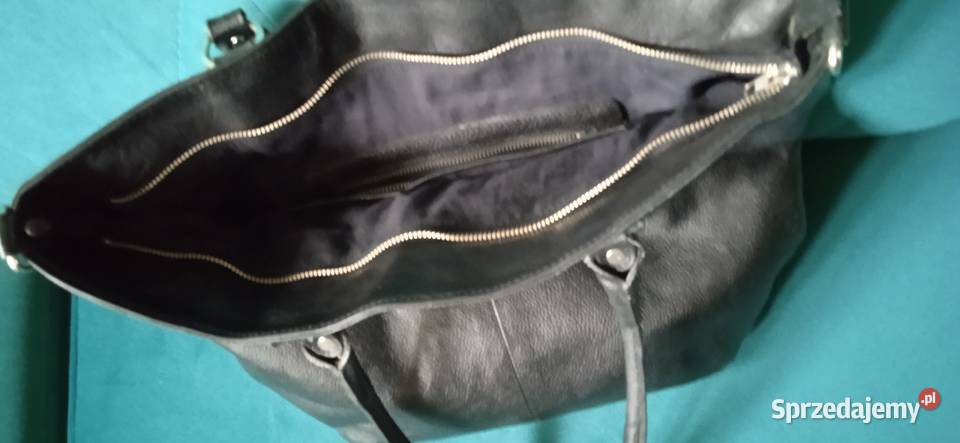 CZARNA i BRĄZOWA DUŻA TOREBKA SKÓRA NATURALNA Do ręki  Torby i torebki Piła