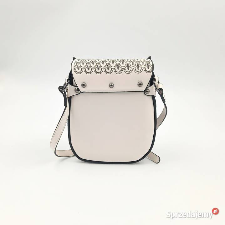 Torebka damska skórzana na ramie biała sowa Dla kobiet Zawiercie