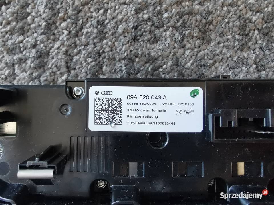 Panel klimatyzacji Audi Q4 ETron 89A820043A Pielgrzymka