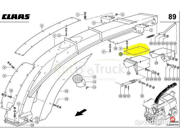 BLACHA TUNELU WYRZUTU CLAAS JAGUAR 800 930 Kolno